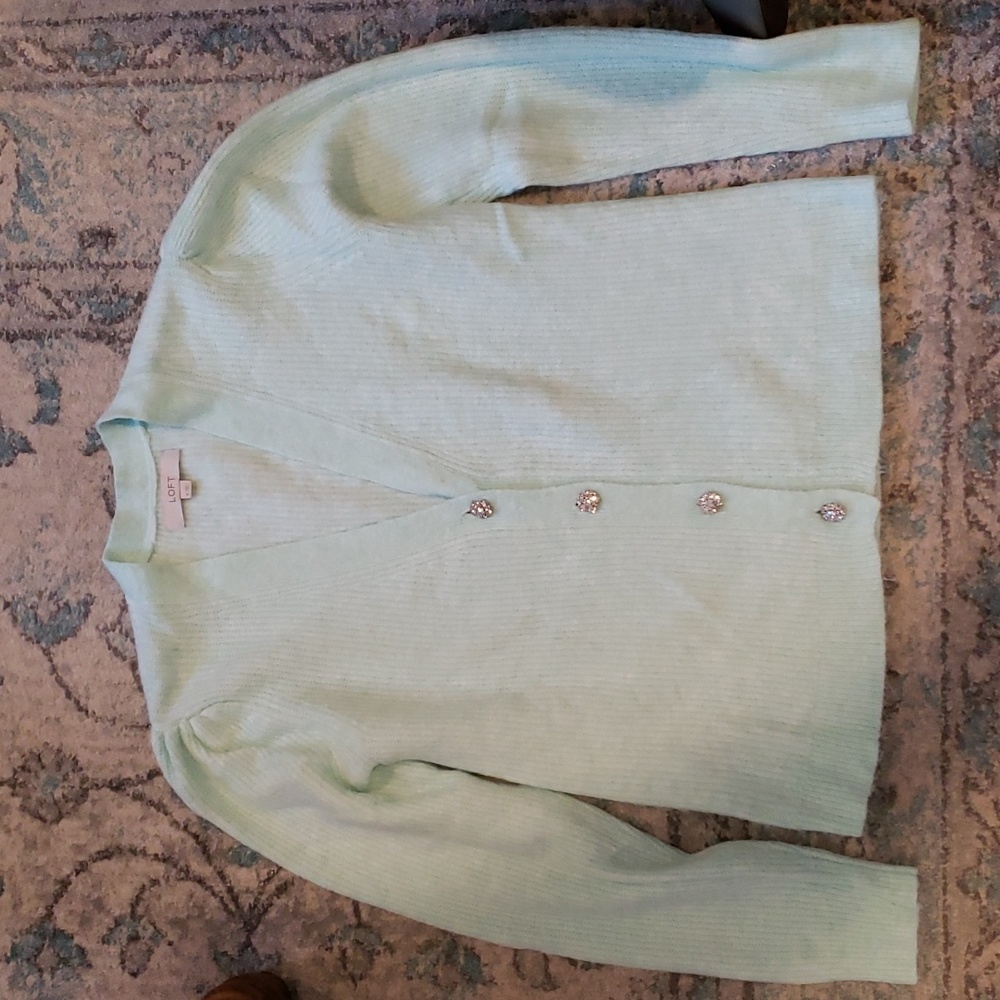 Ann Taylor  loft medium crystal button cardigan